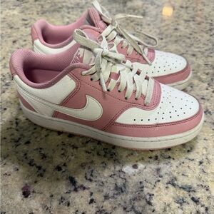 Nike Women's Blush Pink and White Sneakers